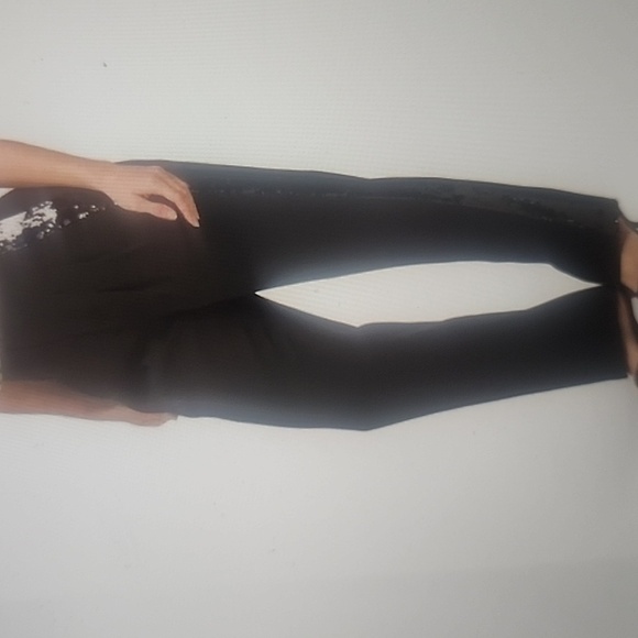 ELIE TAHARI WOMEN'S BLACK SIDE STRIPE SEQUIN TUXEDO PANTS SIZE 6 - Picture 1 of 5